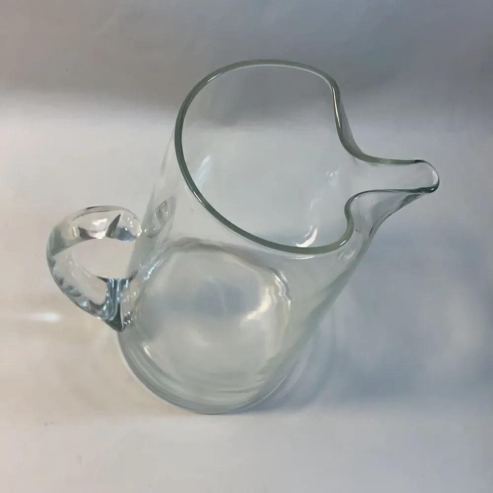 Clear Glass Needle Nose Spout Serving Juice Bar Cocktail Pitcher 1 Quart EUC